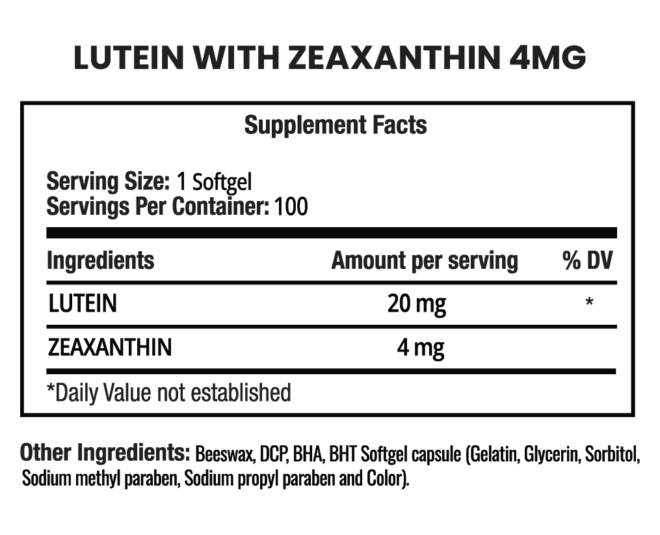Lutein with Zeaxanthin 4mg