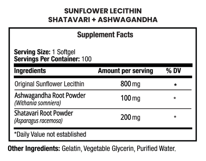 Sunflower Lecithin Shatavari + Ashwagandha - Image 2
