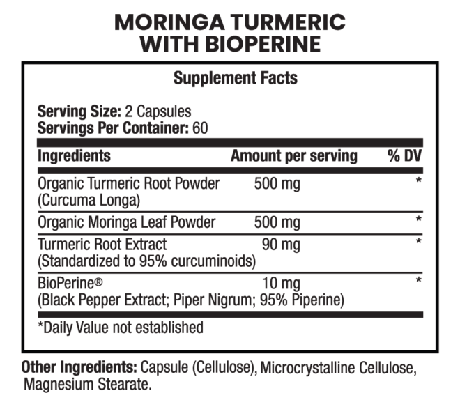 Moringa Turmeric with BioPerine - Image 2