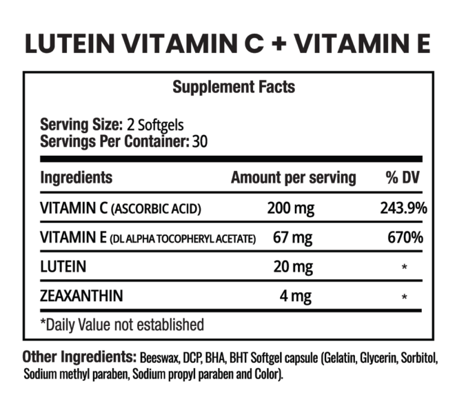 Lutein Vitamin C + Vitamin E - Image 2