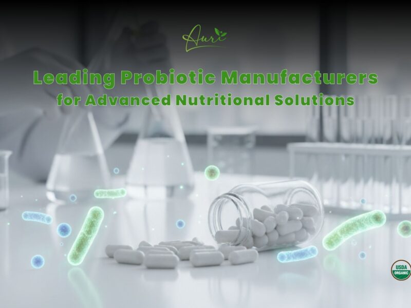 Auri Nutra positioning as a leading probiotic manufacturer for brands seeking advanced, high-quality nutritional solutions through white-label and contract manufacturing