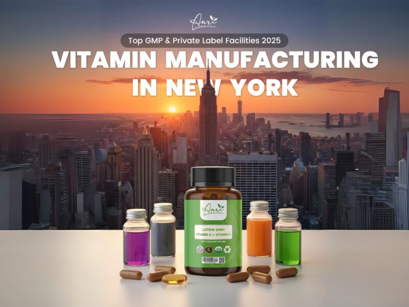 Aurinutra Inc.'sLutern Sono Vitamin manufacturing facilities in New York featuring GMP certification and private label services for supplement brands 2025